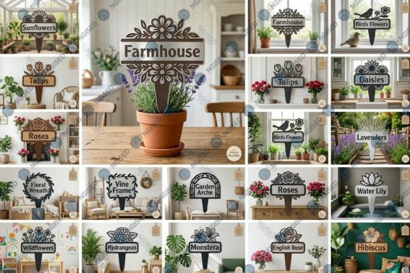 Download Flower Stake Name Sign SVG Mega Bundle - Premium Resources