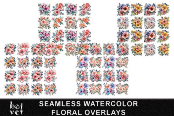 Download Seamless Watercolor Floral Overlay PNG - Floral overlay Collection