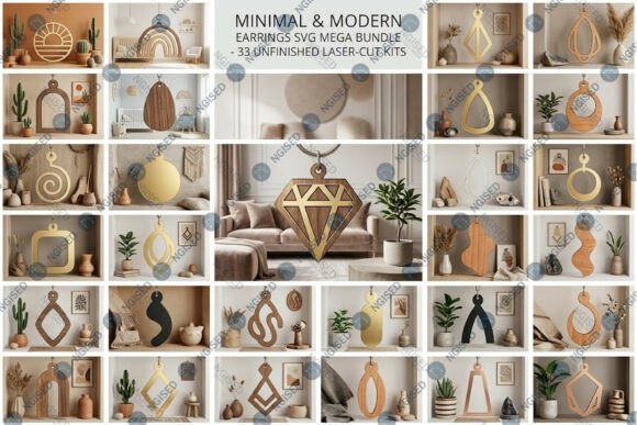 Download Minimal &amp; Modern Earrings SVG Mega Bundl - Premium Bundle