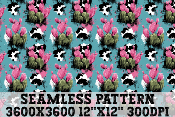 Download Cactus Cow Hide Seamless Pattern - Hide Collection